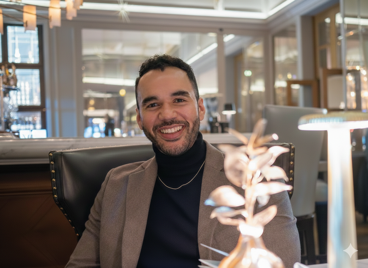 Charles Taylor — confident, warm, London backdrop